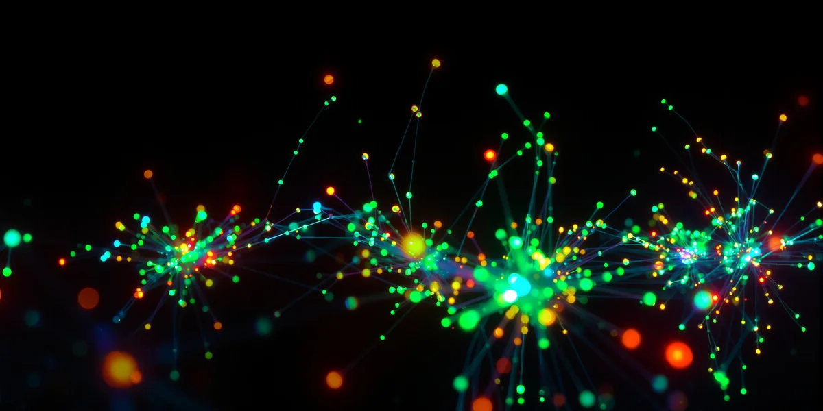 Hình ảnh trừu tượng mô tả cấu trúc của một mô hình ngôn ngữ lớn (LLM), với các nơ-ron và kết nối dữ liệu phát sáng một cách nghệ thuật.