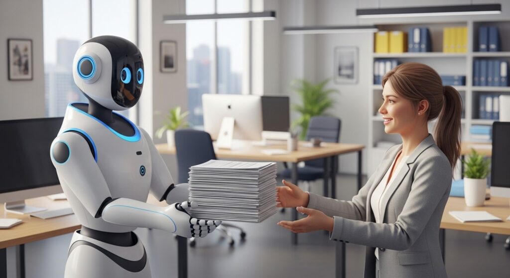 AI giúp đỡ nhân viên văn phòng xử lý công việc