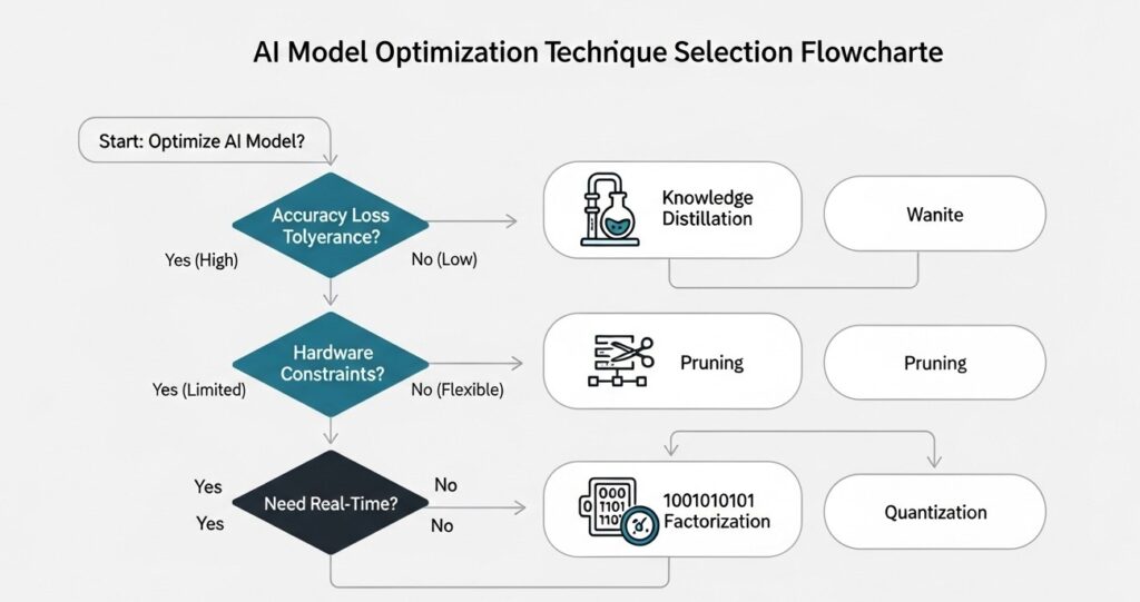 Sơ đồ lựa chọn kỹ thuật làm nhẹ mô hình AI